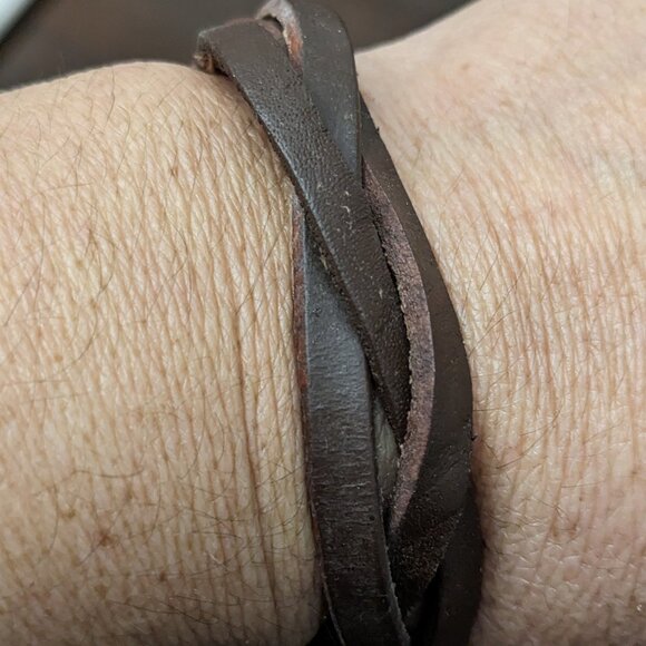 2Pc Men's Women Brown Bracelet Leather - Picture 5 of 8